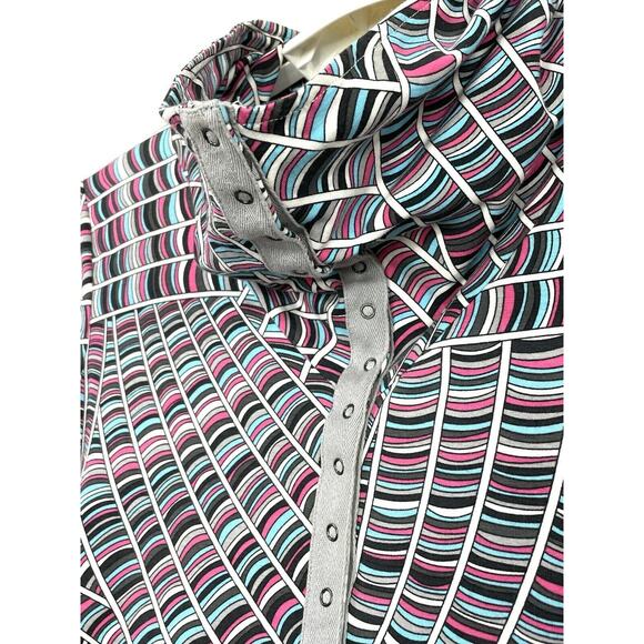 Spanner Women’s Size XS Activewear Jacket Yoga Walking Snap Front Pink Blue Gray - Picture 2 of 11